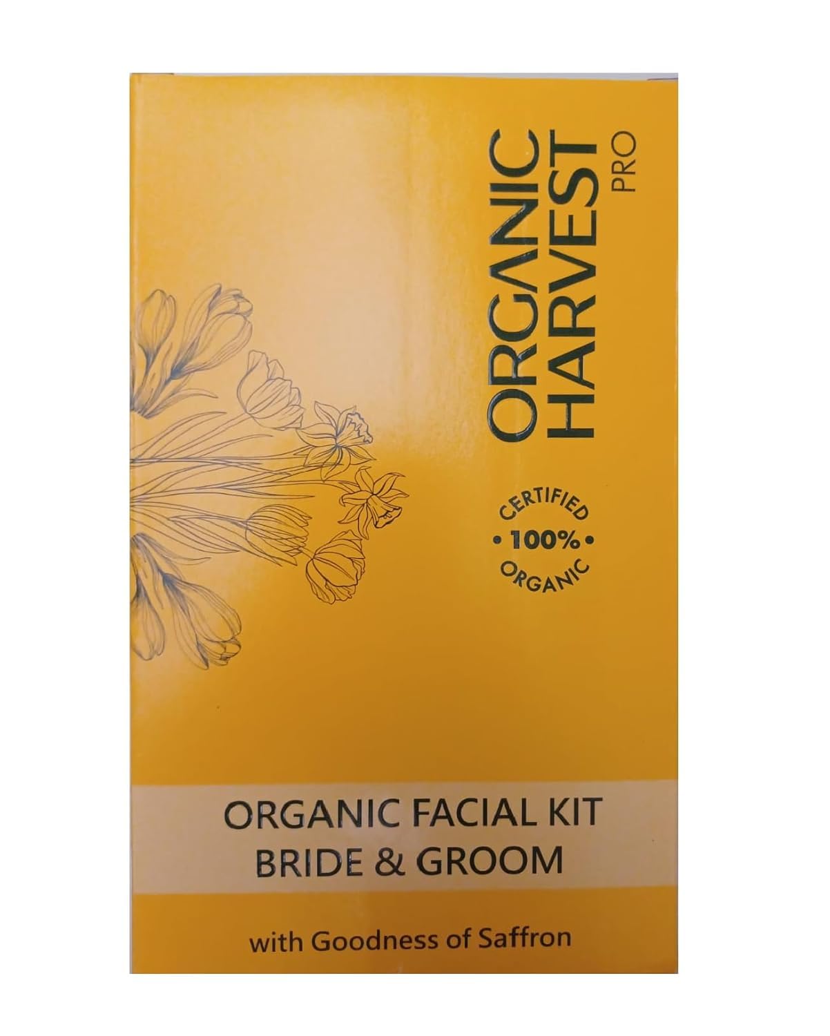 Organic Harvest Bride And Groom 6 Steps Facial Kit |With Goodness of Saffron | Natural Glow To Skin |For All Skin Types |100% Certified Organic, Sulphate & Paraben Free, 70 Gm - BUY 1 GET 1 FREE