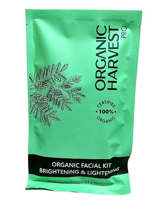 Organic Harvest Brightening and Lightening Face kit | 6 Steps| Facial Kit for Glowing Skin| Skin lightening Facial Kit| No Parabens Or Sulphates