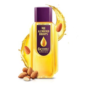 Bajaj Almond Drops Hair Oil | 6X Vitamin E Nourishment | Non-Sticky Hair Oil For Hair Fall Control | 285ml