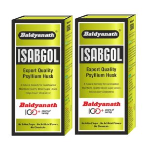 Baidyanath Isabgol - Psyllium Husk Powder - 200g (Pack of 2) | Effectively Relieves Constipation | Fiber Supplement For Digestion